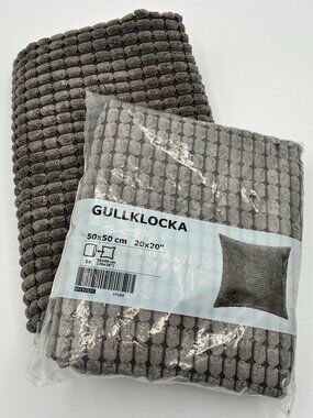 NEW Ikea Gullklocka 20x20 Pillow Covers Lot of 2 Gray Chenille
